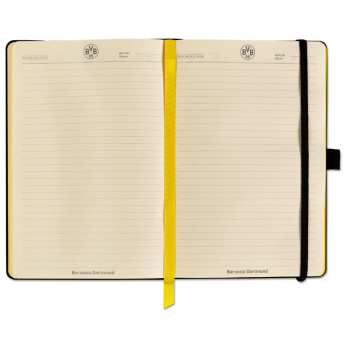 Preview: Borussia Dortmund - Notizbuch schwarz Logo